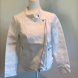 Banana Republic Factory white moto jacket